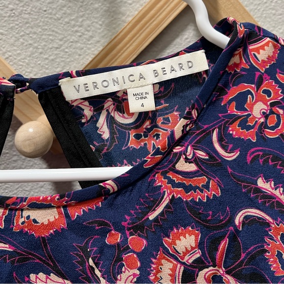 Veronica Beard Silk Keyhole Top - Picture 2 of 7